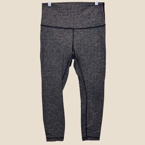 2241 | Lululemon Herringbone High Waisted Yoga Leggings Black White Women 6